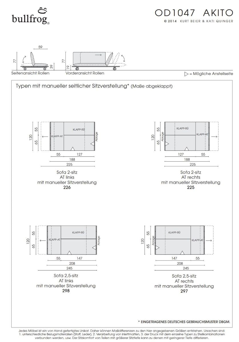 Bullfrog Akito OD1047 Outdoor Sofa – Outdoor-Variante