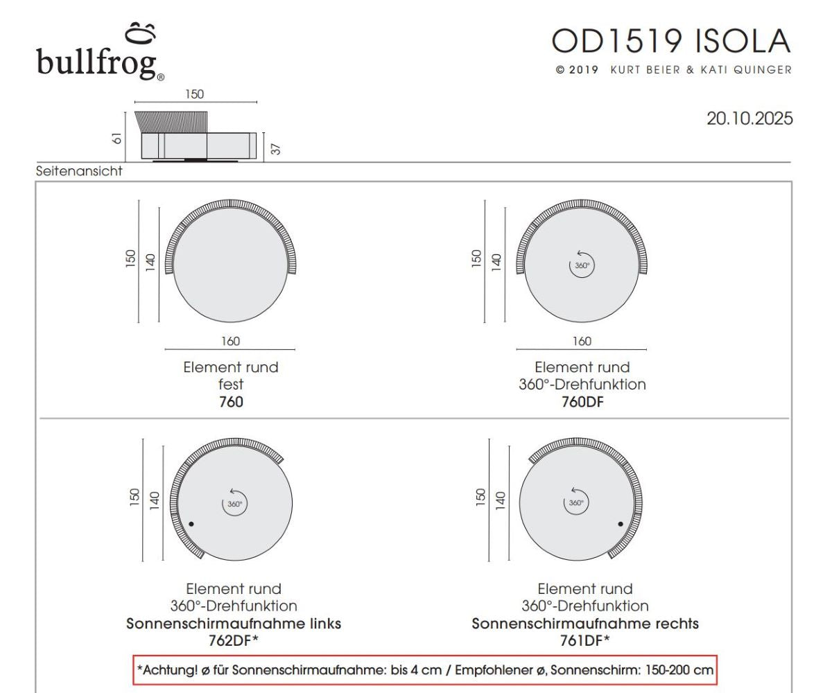 Bullfrog Isola 1519 Outdoor Lounge – Outdoor-Variante