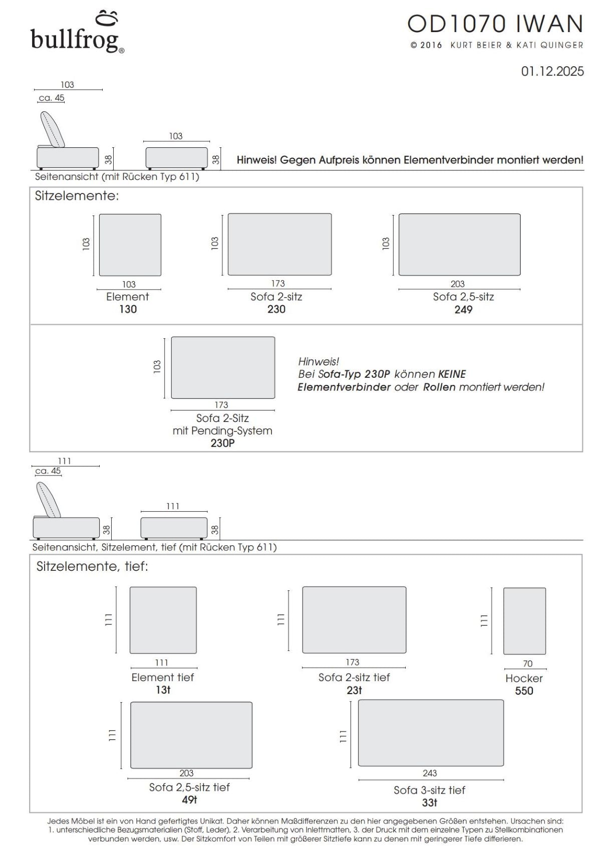 Bullfrog Iwan OD 1070 Outdoor Sofa – Outdoor-Variante
