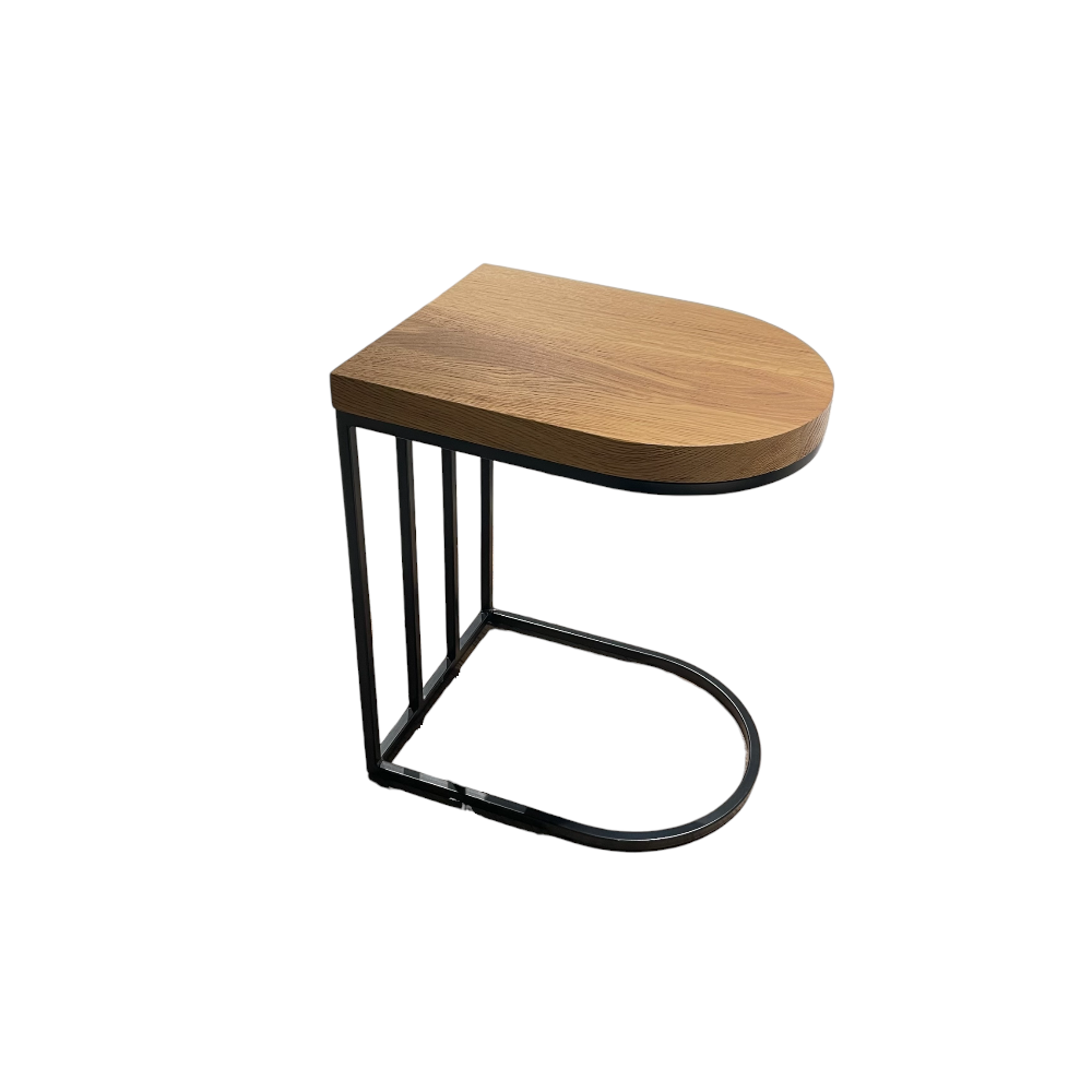 Sofa Beistelltisch Eiche Metall schwarz