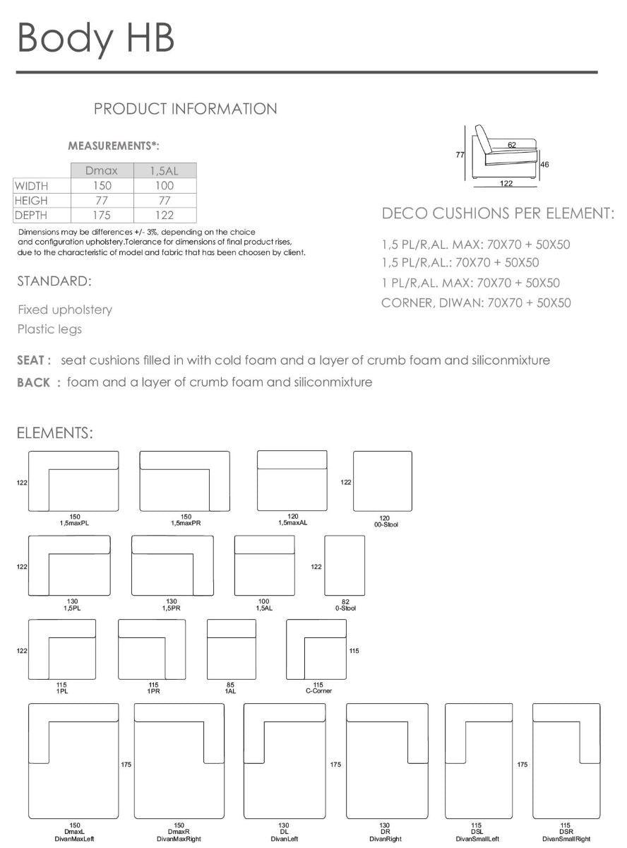 Fläz Modul Sofa Body von Primavera – Ansicht 5