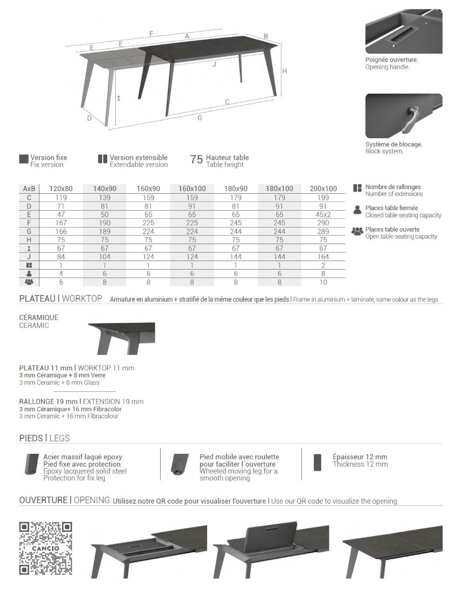 Esstisch 120x80 mit Auszug Infinity von Cancio – Ansicht 4
