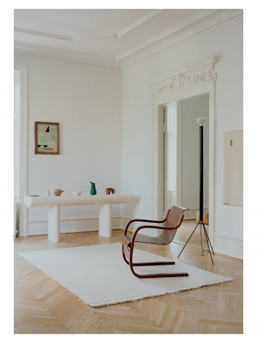 Linie Design Blonde Maze Teppich in Weiß