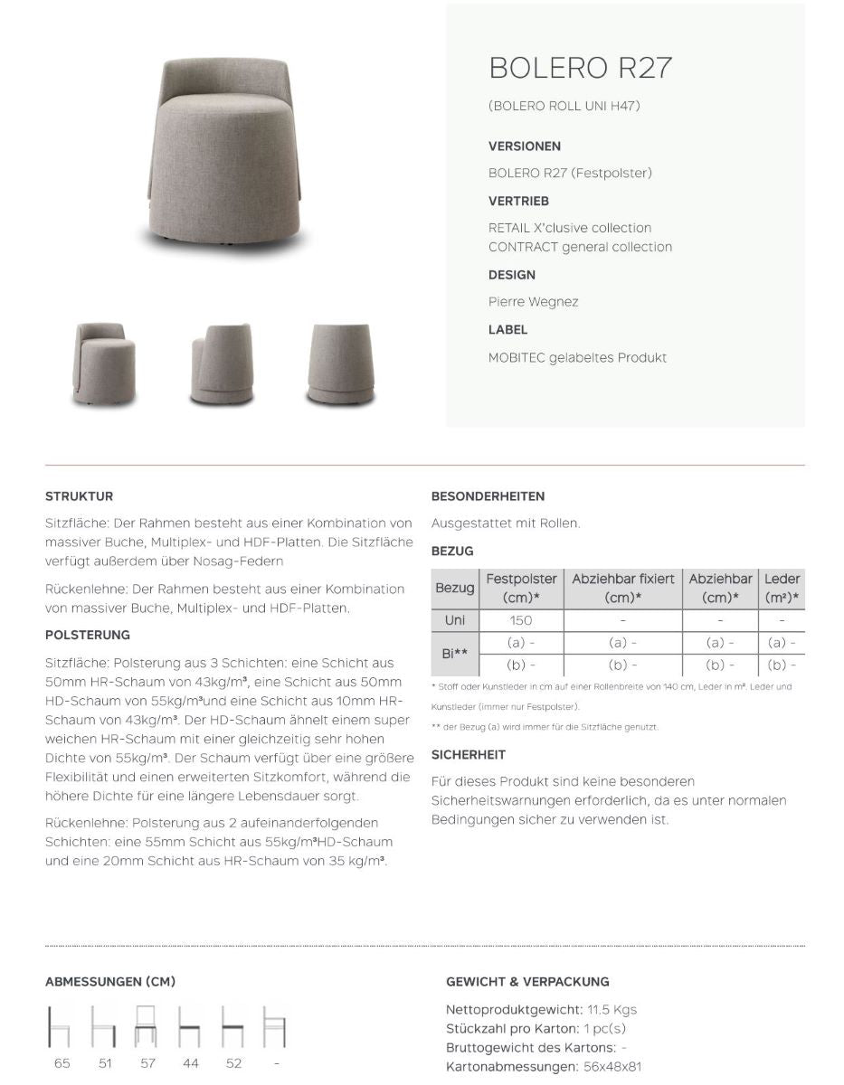 Mobitec Bolero Roll Hocker R2810 – Ansicht 6