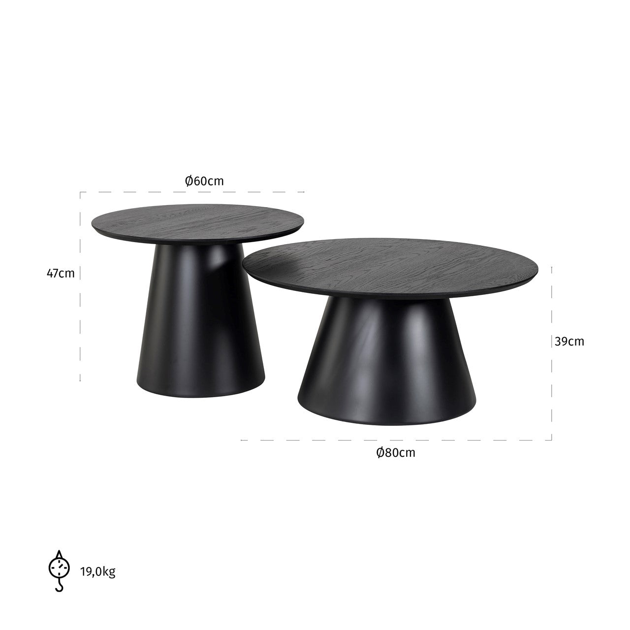 Richmond Interiors Couchtisch Sets Black Gold Mamor