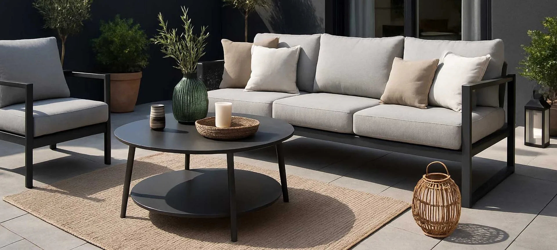 Outdoor Couch & Beistelltische bei Wohneinmal
