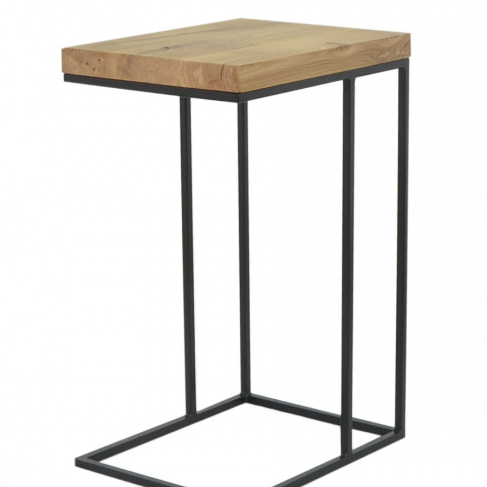 Sofa Beistelltisch Eiche Metall schwarz