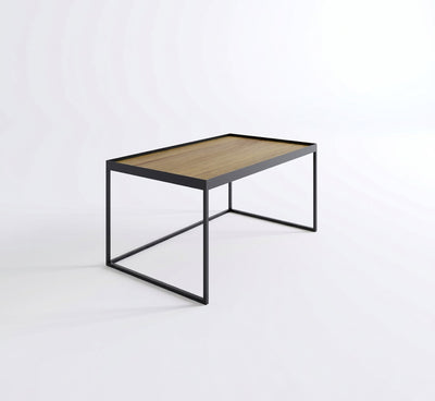 Eiche Sofatisch massiv Stahl schwarz