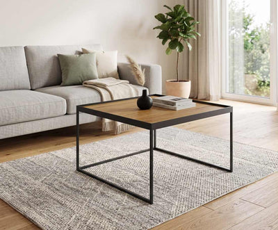 Eiche Sofatisch massiv Stahl schwarz