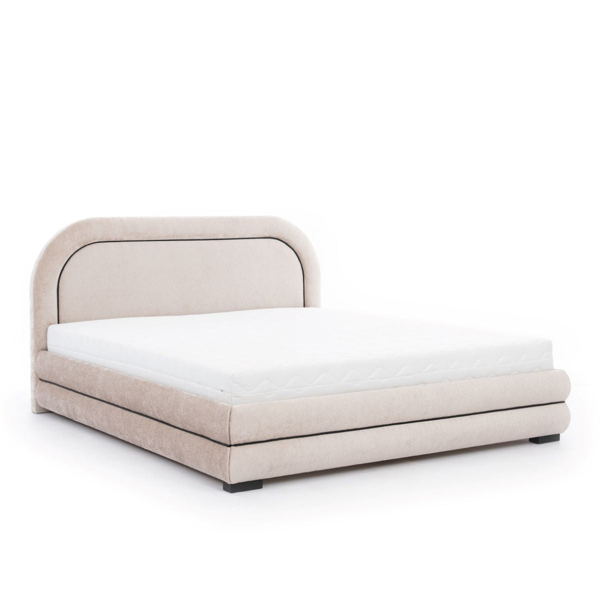 Design Polsterbett Nello mit organischem Kopfteil