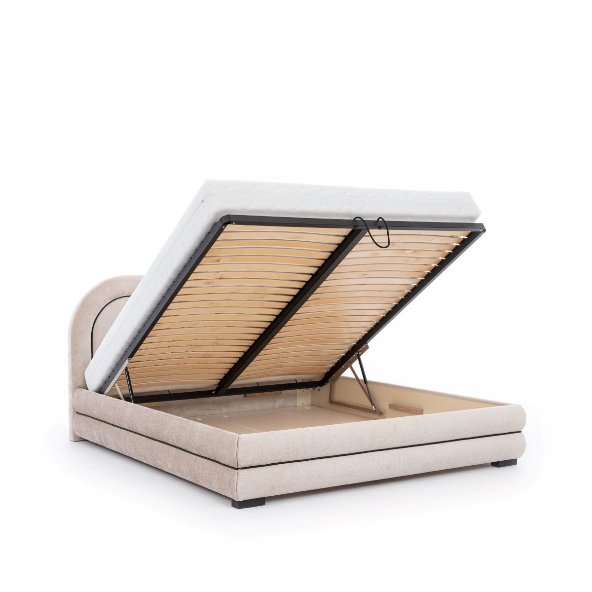 Design Polsterbett Nello mit organischem Kopfteil