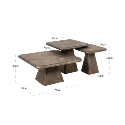 Richmond Interiors Couchtisch Sets Black Gold Mamor