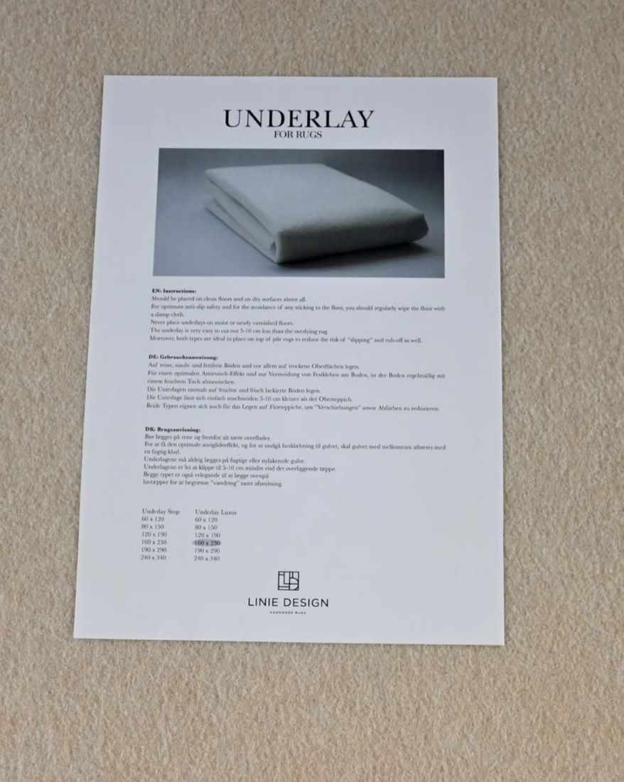 Teppichunterlage für Standard Größen von Linie Design